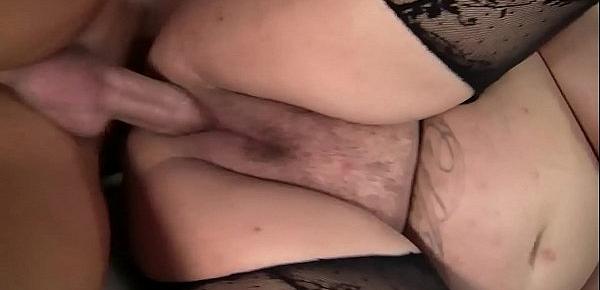  Big girl with huge tits has her hairy snatch stuffed